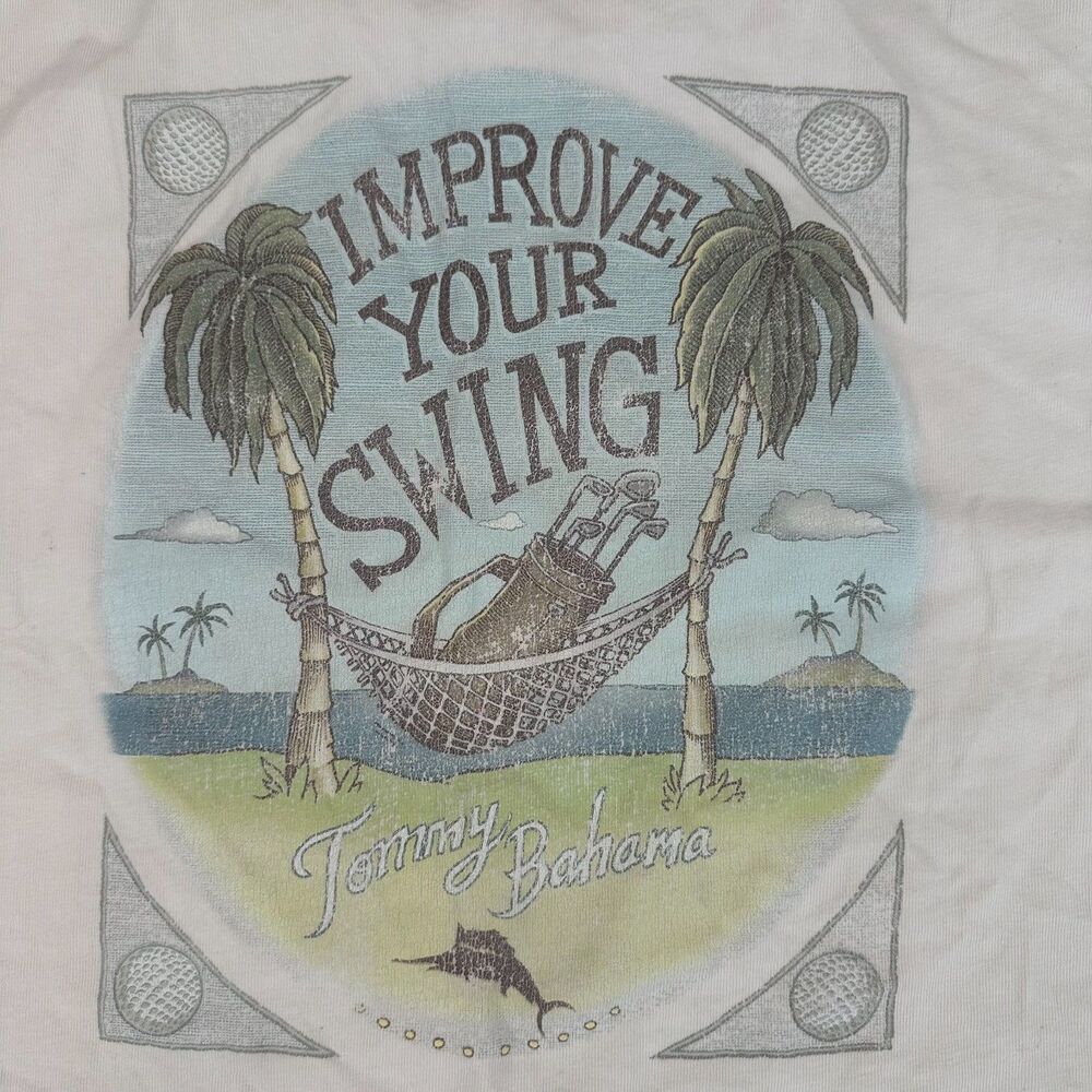 Tommy Bahama Men's Large L Light Pink UPF 30 Golf Golfing Tee T-Shirt